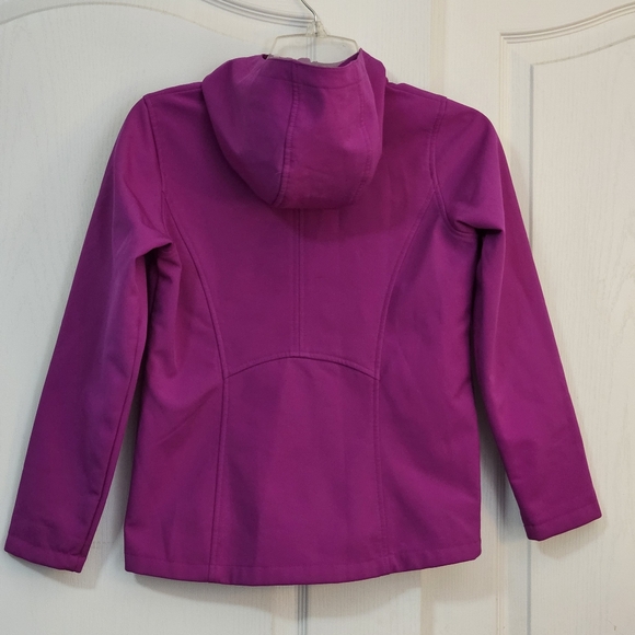 Columbia Girls Jacket Rain Coat Girls Size 10-12 Medium Full Zip with Hood Pink - Picture 4 of 13